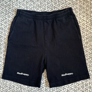 Men's Mad Happy Cotton Shorts in Black, Size‎ M